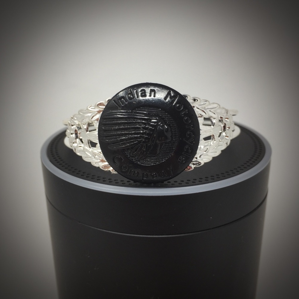 Handcrafted Indian Motorcycle Button Bracelet